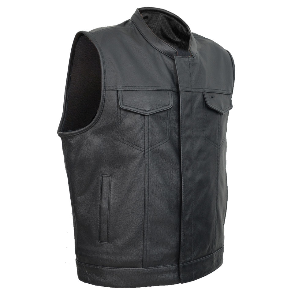 Leather Universe Biker Club Vest with Single Back Panel