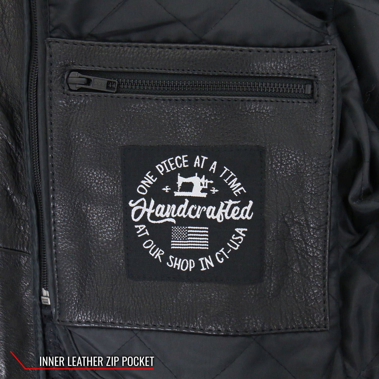 Made in the USA - Hot Leathers JKM5002 Men's Vented Premium Leather Biker Jacket with Side Lace