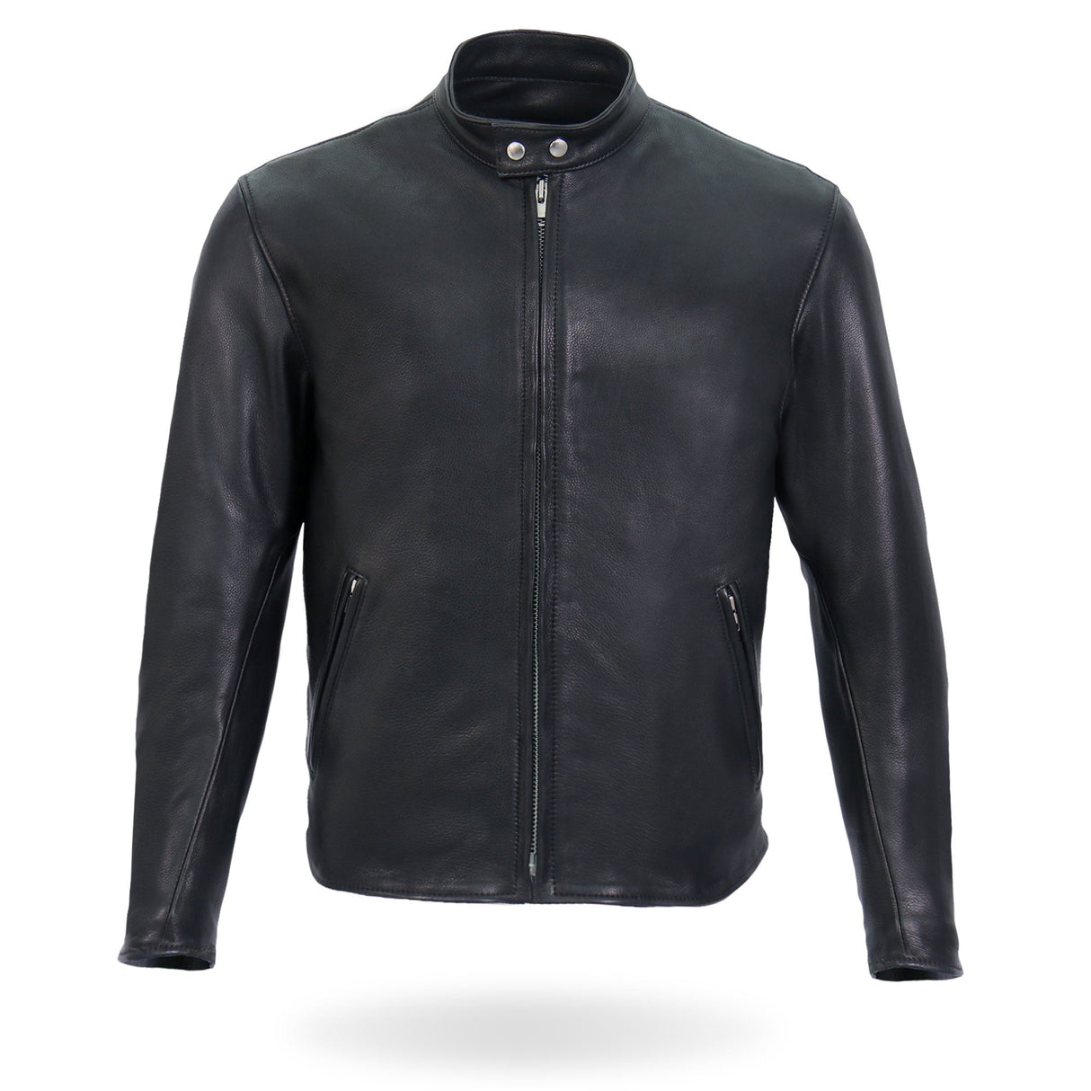 Made in the USA - Hot Leathers JKM5006 Men's Black Leather Motorcycle Biker Jacket