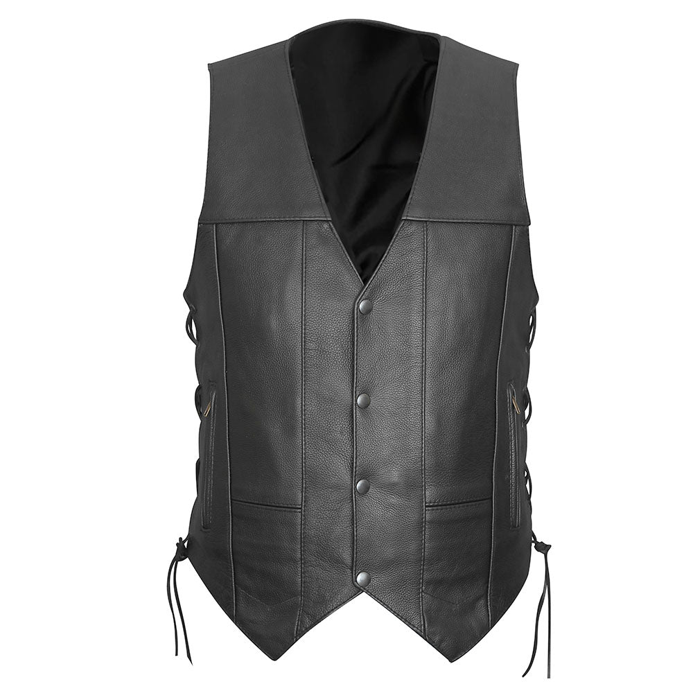 Leather Universe 403 Ten Pocket Biker Vest with CCW Pockets