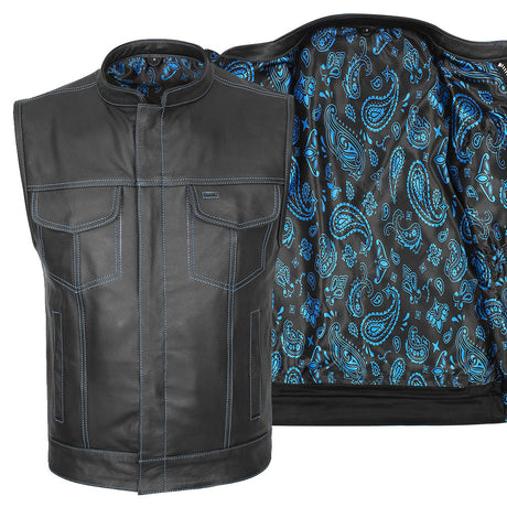 Leather Universe 522 Vest with Colored Stitch and Matching Bandana Liner