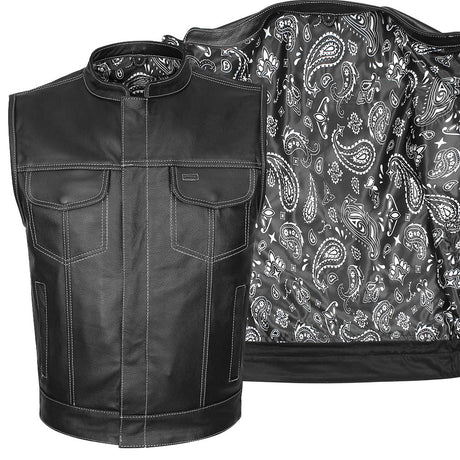 Leather Universe 522 Vest with Colored Stitch and Matching Bandana Liner