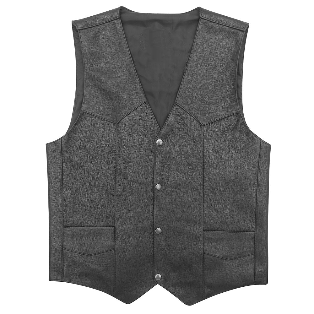 Traditional V Neck Vest with Deep Gun Pockets and Single Back Panel
