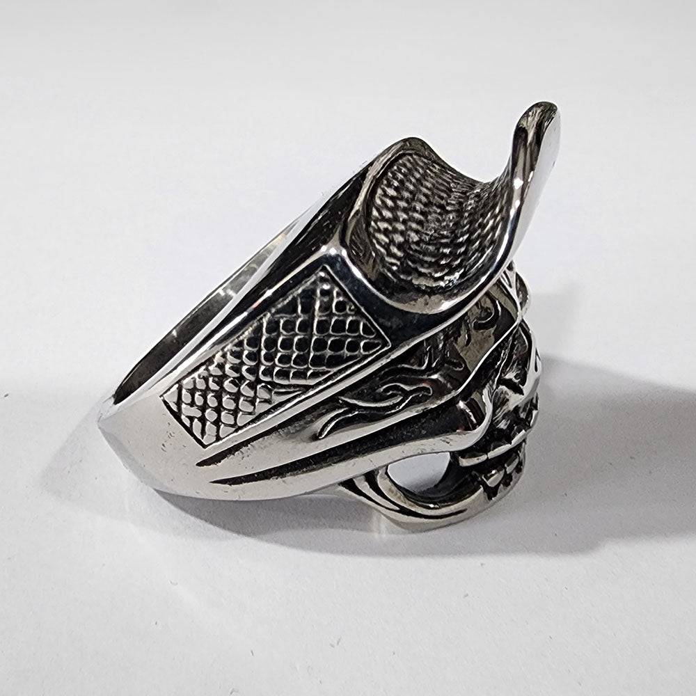 Skull with Trucker Hat - Stainless Steel Ring