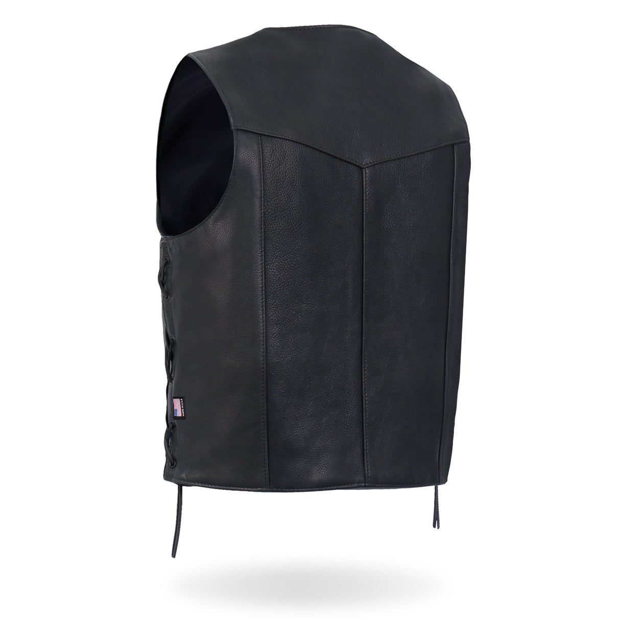 Made in USA - Hot Leathers VSM5008 Men's Side Lace Premium Leather Motorcycle Biker Vest