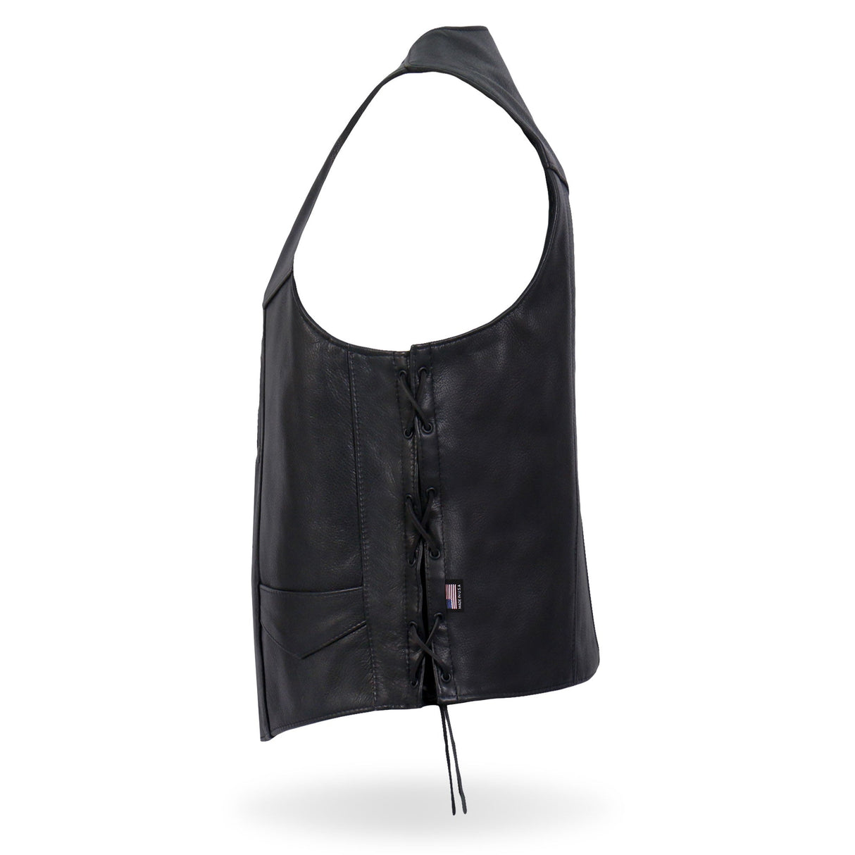 Made in USA - Hot Leathers VSM5008 Men's Side Lace Premium Leather Motorcycle Biker Vest