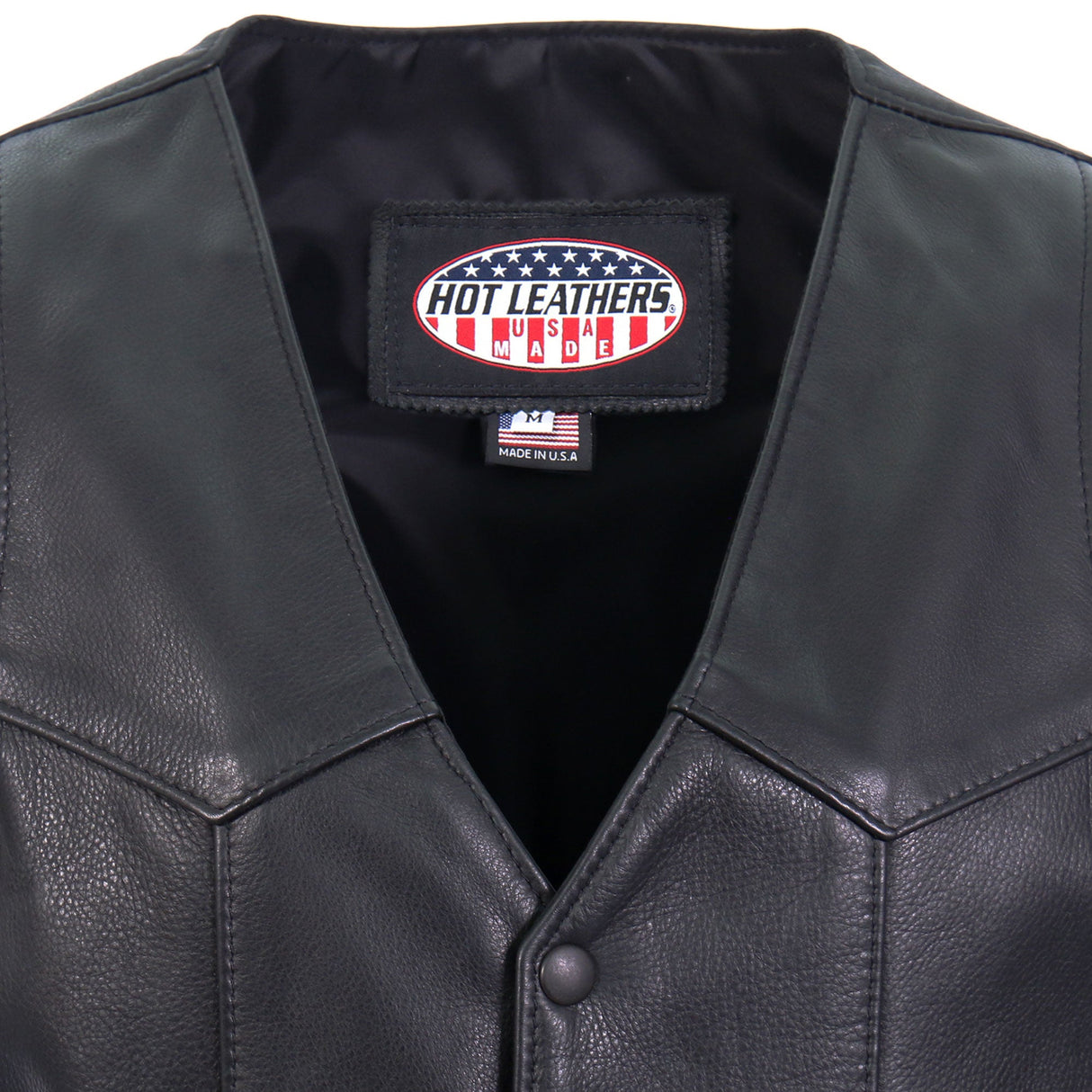 Made in USA - Hot Leathers VSM5008 Men's Side Lace Premium Leather Motorcycle Biker Vest