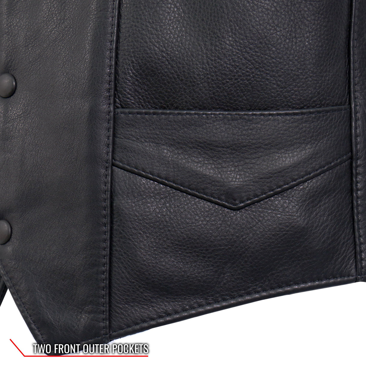 Made in USA - Hot Leathers VSM5008 Men's Side Lace Premium Leather Motorcycle Biker Vest