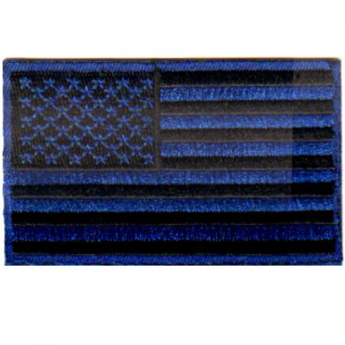 PATCH - USA Flag - Black and Blue 3 X 2
