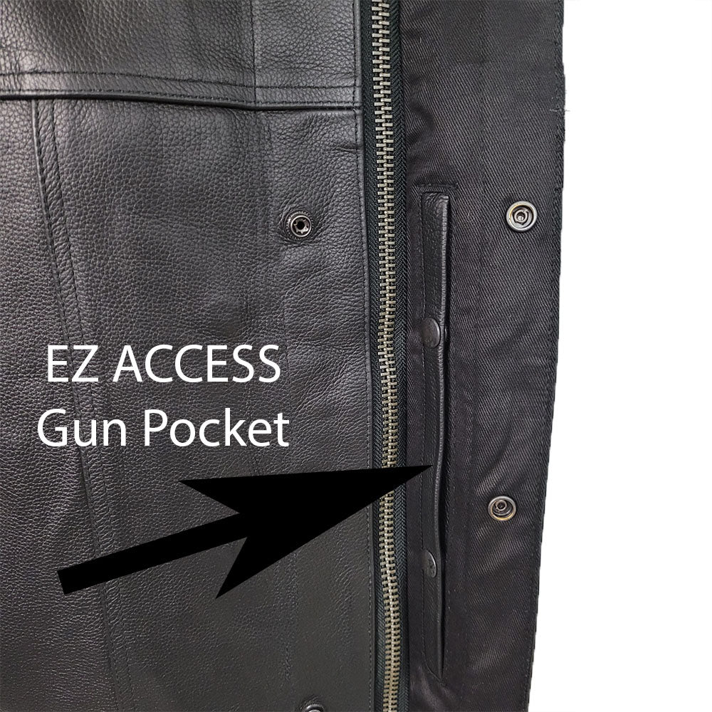 Leather Universe 510 Biker Vest without Chest Pockets