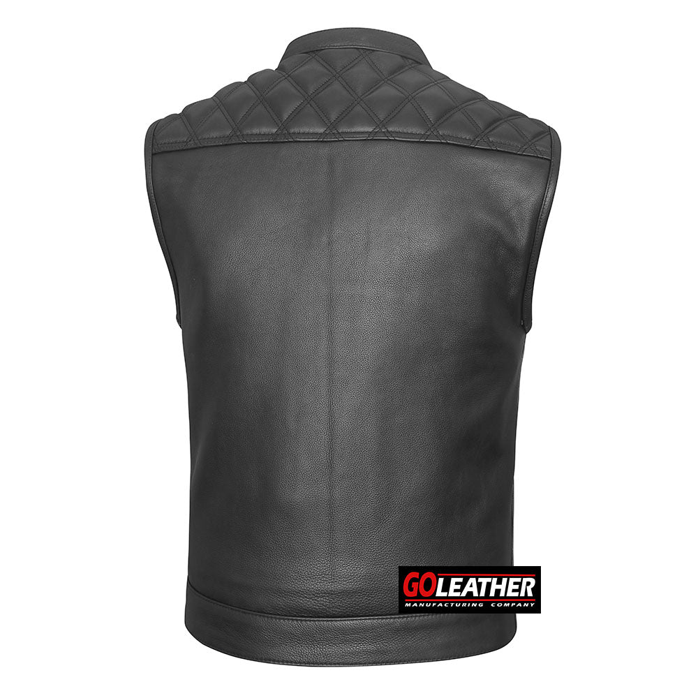 Onyx - Premium Leather Diamond Vest