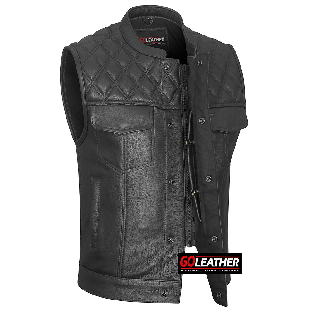 Onyx - Premium Leather Diamond Vest