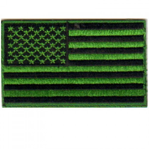 PATCH - USA Flag - Green and Black 3 X 2