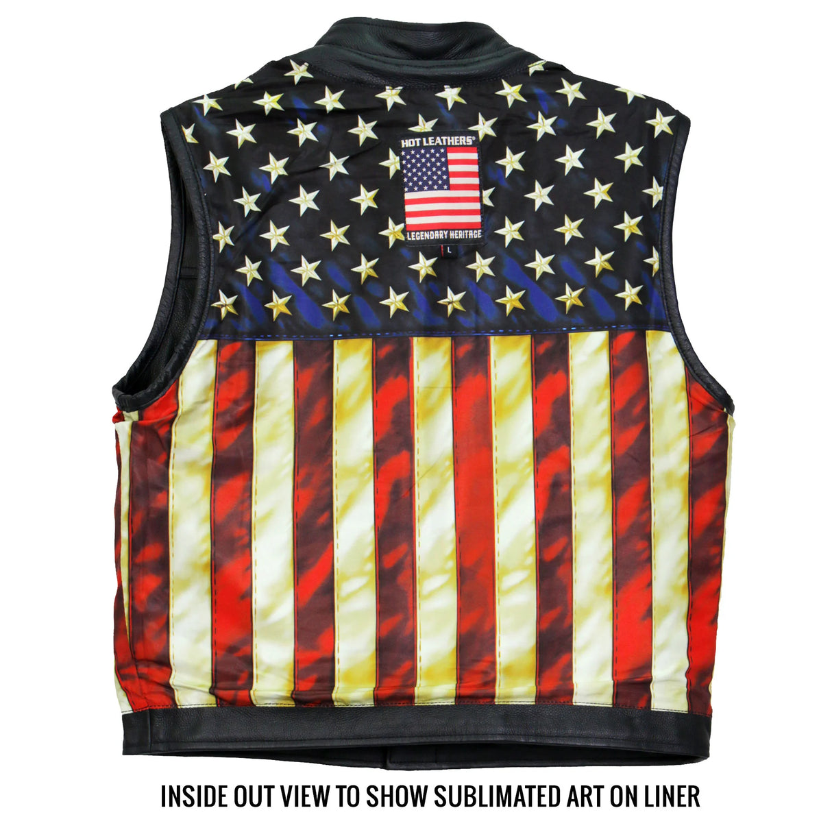 Club Style Vest with Vintage Flag Liner - VSM1056