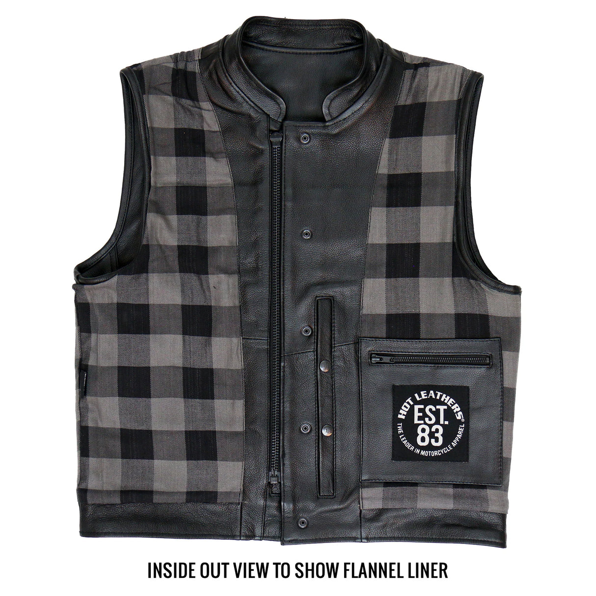 Club Style Vest with Gray Flannel Liner - VSM1059