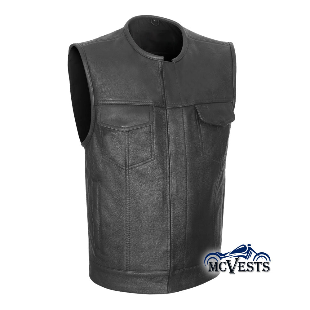 Plush Platinum Premium Naked Cowhide Club Vest with Quick Access CCW Pocket by MCVESTS