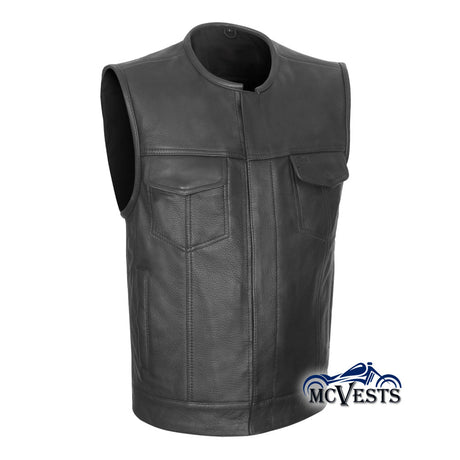 Plush Platinum Premium Naked Cowhide Club Vest with Quick Access CCW Pocket by MCVESTS