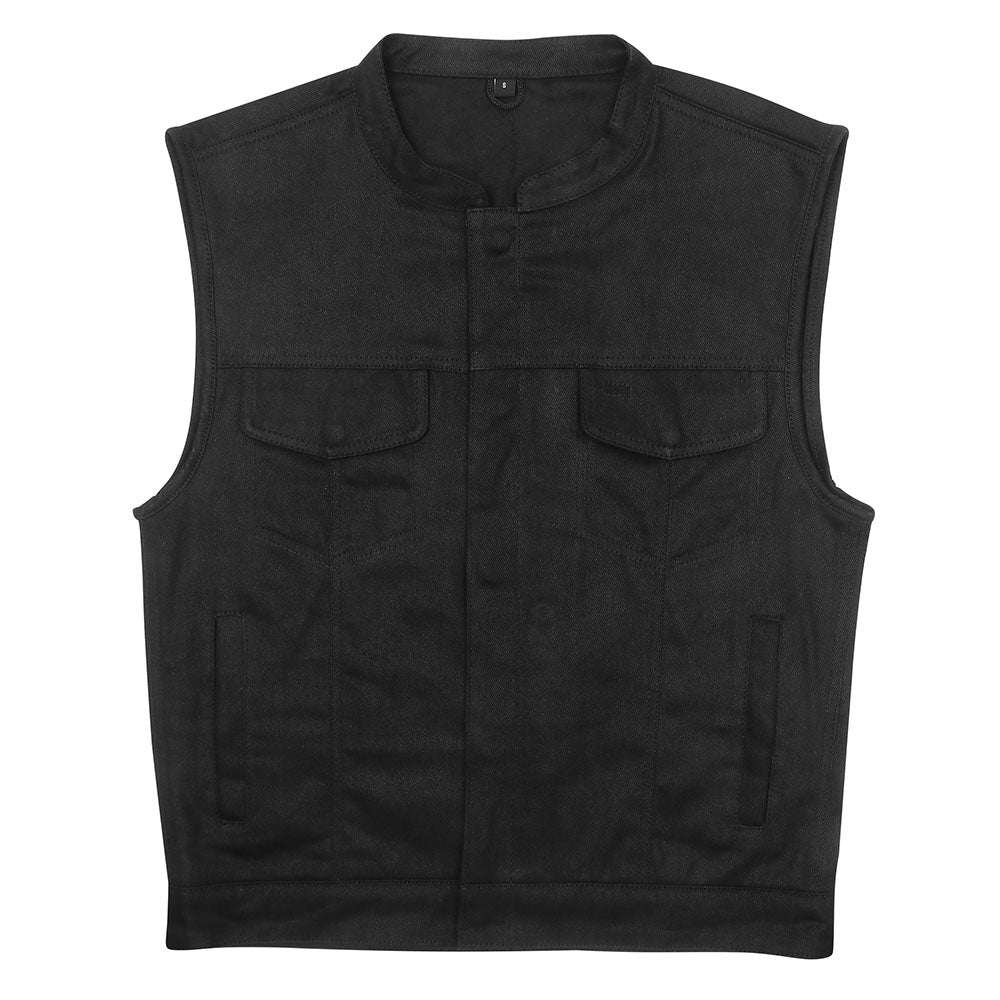 Leather Universe Black Denim 300 Vest Without Liner