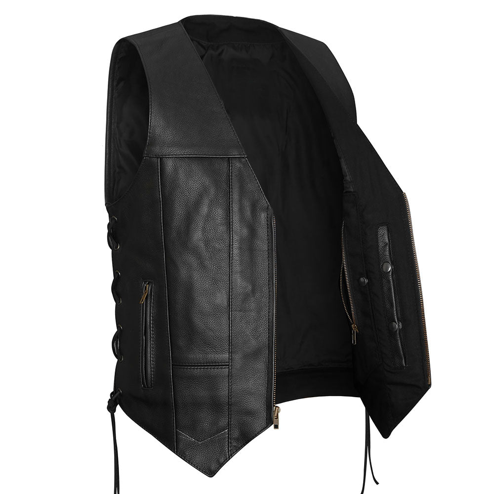 Zipper Front 10 Pocket V Neck Vest