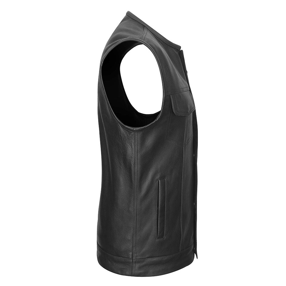 Leather Universe 501 Premium Naked Cowhide Leather Motorcycle Club Vest