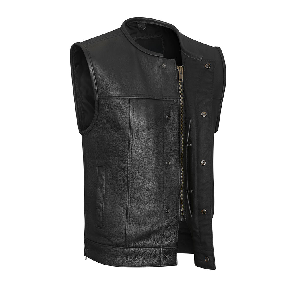 Leather Universe 510 Biker Vest without Chest Pockets