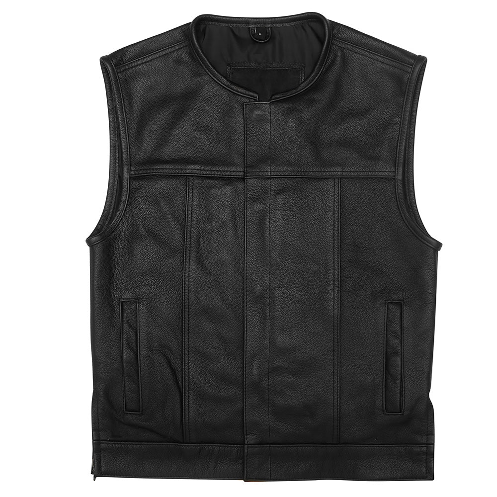 Leather Universe 510 Biker Vest without Chest Pockets