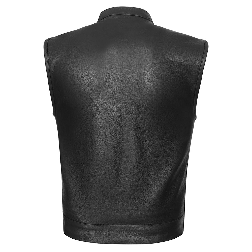 Leather Universe Biker Club Vest with Single Back Panel