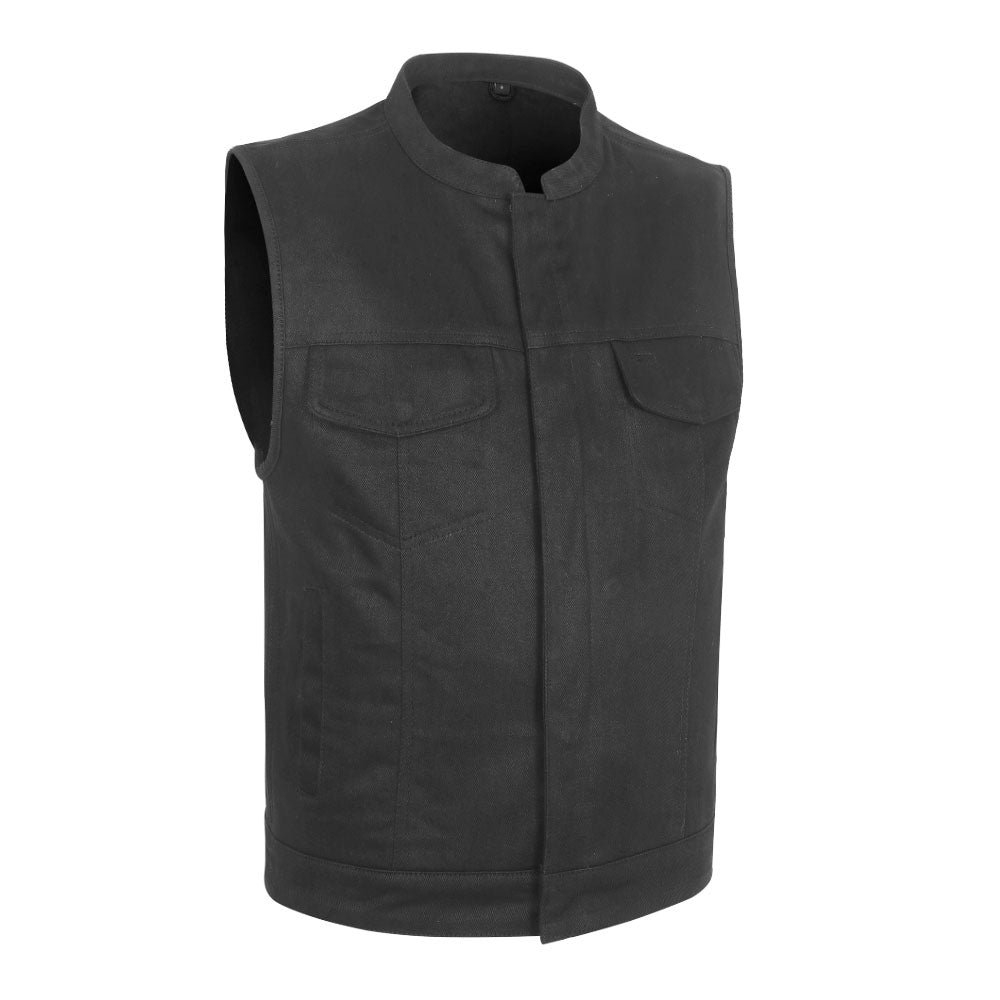 Leather Universe Black Denim 300 Vest Without Liner