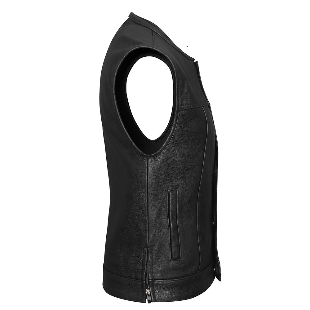 Leather Universe 510 Biker Vest without Chest Pockets
