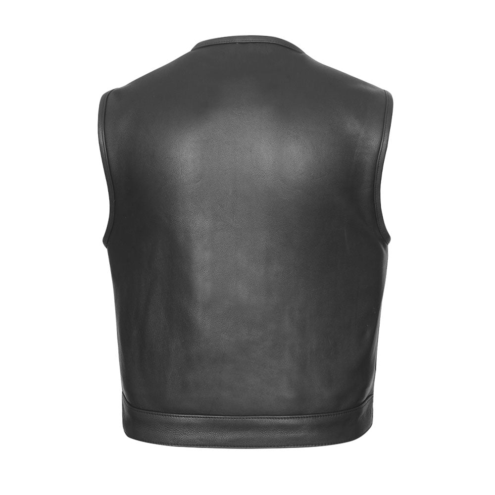 Leather Universe 541 Low Cut Vest made in Plush Platinum Cowhide Leather