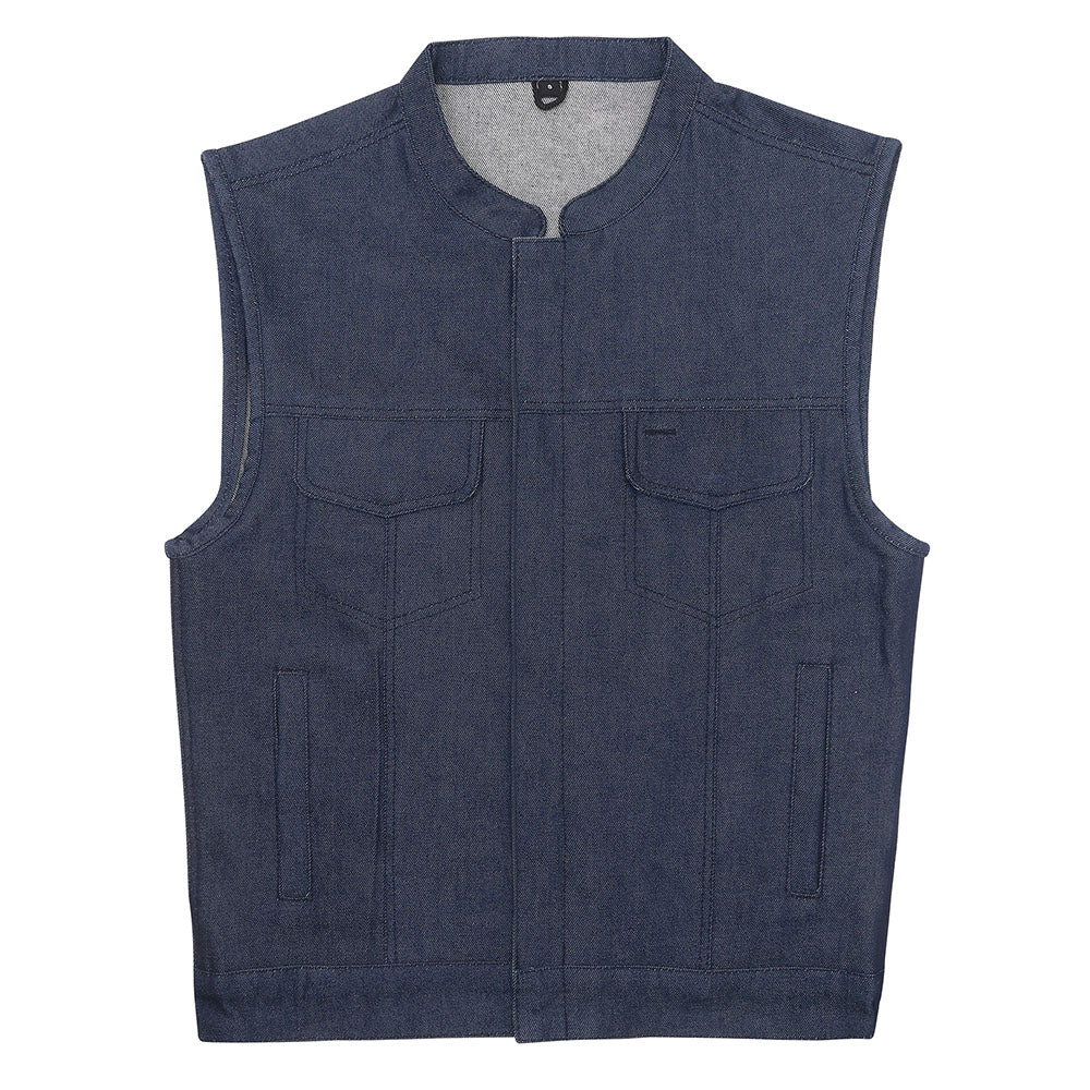 Leather Universe 308 Dark Blue Raw Denim Vest with No Liner