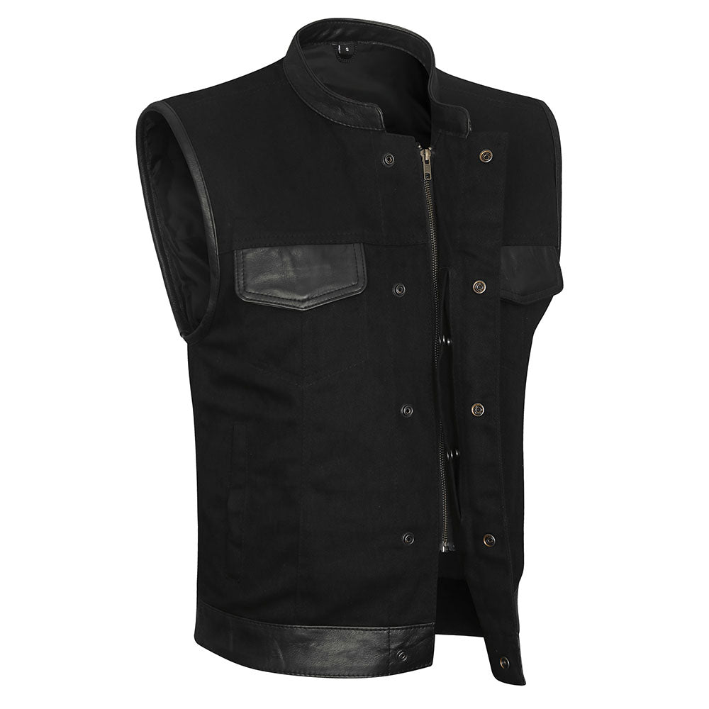 Leather Universe Black Denim with Leather Accents