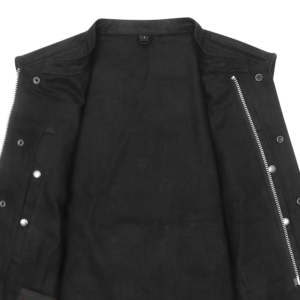 Leather Universe Black Denim 300 Vest Without Liner
