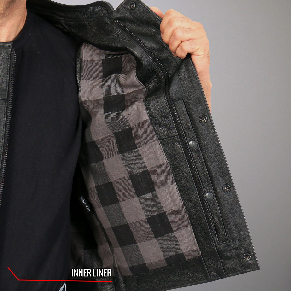 Club Style Vest with Gray Flannel Liner - VSM1059
