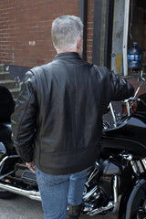 Made in the USA - Hot Leathers JKM5006 Men's Black Leather Motorcycle Biker Jacket