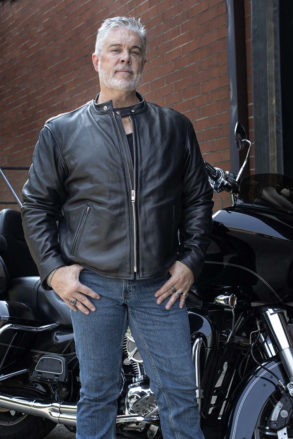 Made in the USA - Hot Leathers JKM5006 Men's Black Leather Motorcycle Biker Jacket