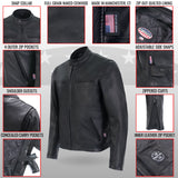 Made in the USA - Hot Leathers JKM5001 Men's Premium Leather Motorcycle Racer Jacket