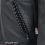 Made in the USA - Hot Leathers JKM5001 Men's Premium Leather Motorcycle Racer Jacket