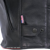 Made in the USA - Hot Leathers JKM5001 Men's Premium Leather Motorcycle Racer Jacket