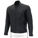 Made in the USA - Hot Leathers JKM5002 Men's Vented Premium Leather Biker Jacket with Side Lace