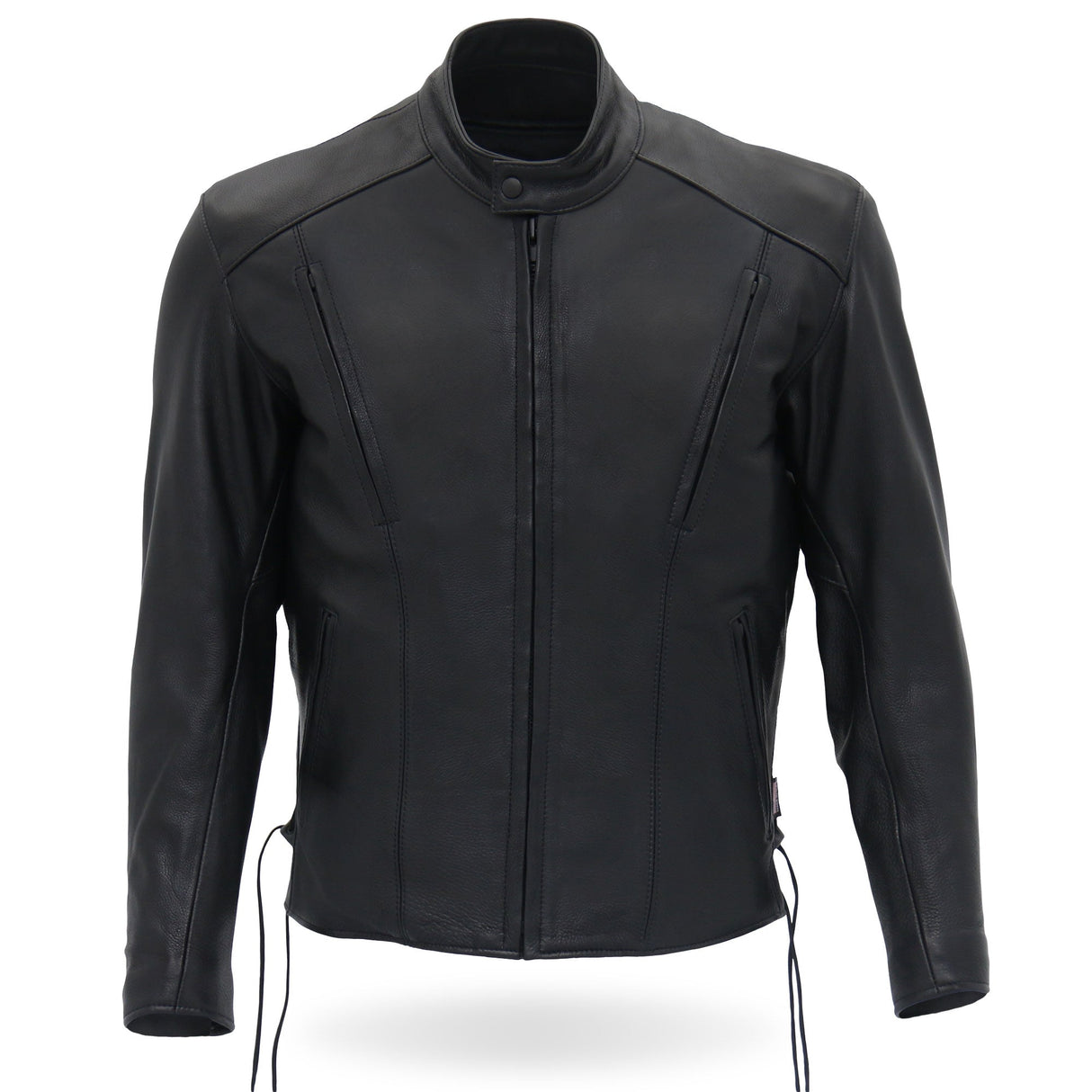 Made in the USA - Hot Leathers JKM5002 Men's Vented Premium Leather Biker Jacket with Side Lace