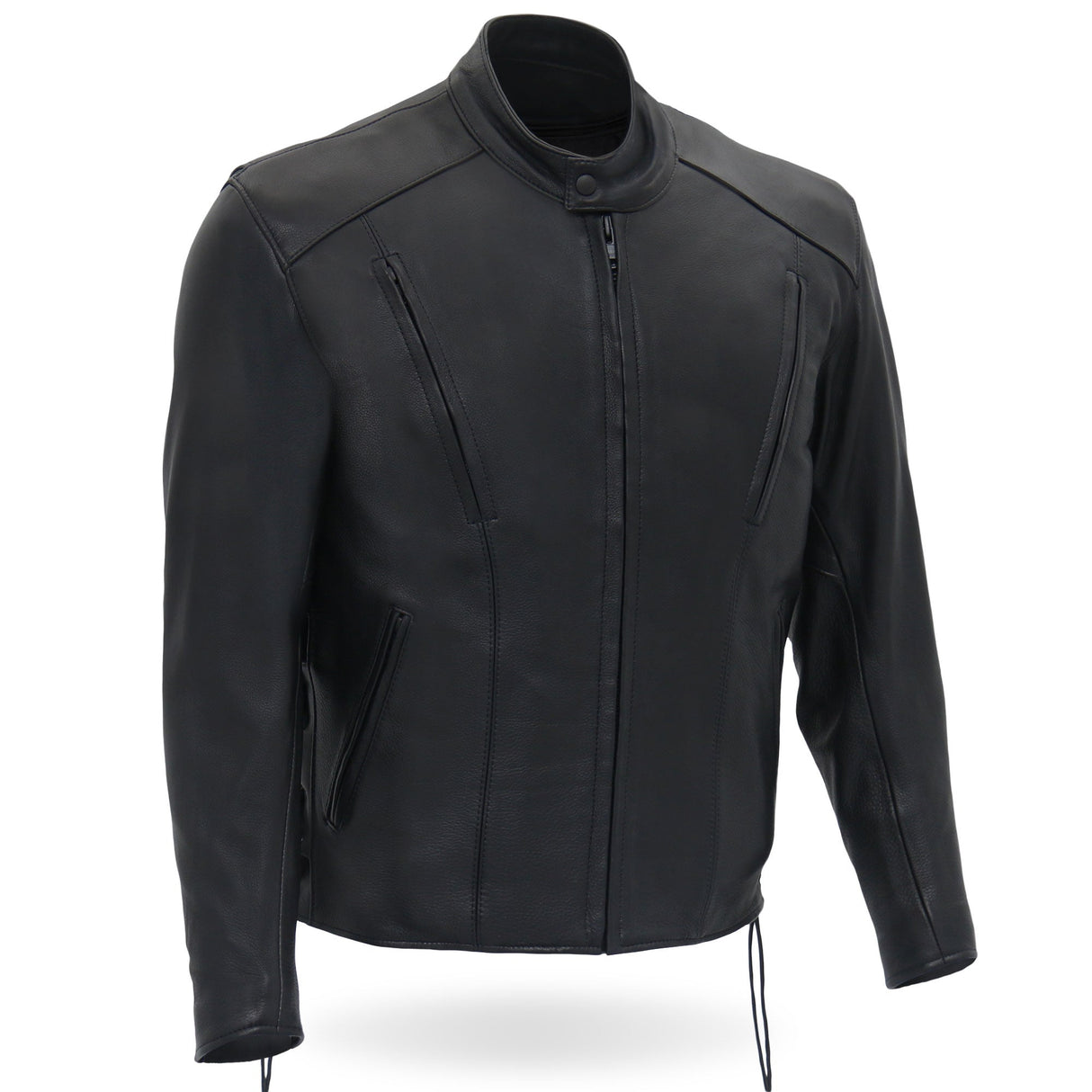 Made in the USA - Hot Leathers JKM5002 Men's Vented Premium Leather Biker Jacket with Side Lace