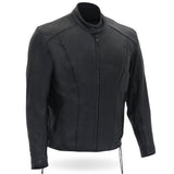Made in the USA - Hot Leathers JKM5002 Men's Vented Premium Leather Biker Jacket with Side Lace