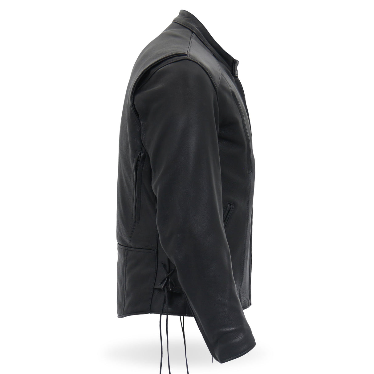 Made in the USA - Hot Leathers JKM5002 Men's Vented Premium Leather Biker Jacket with Side Lace