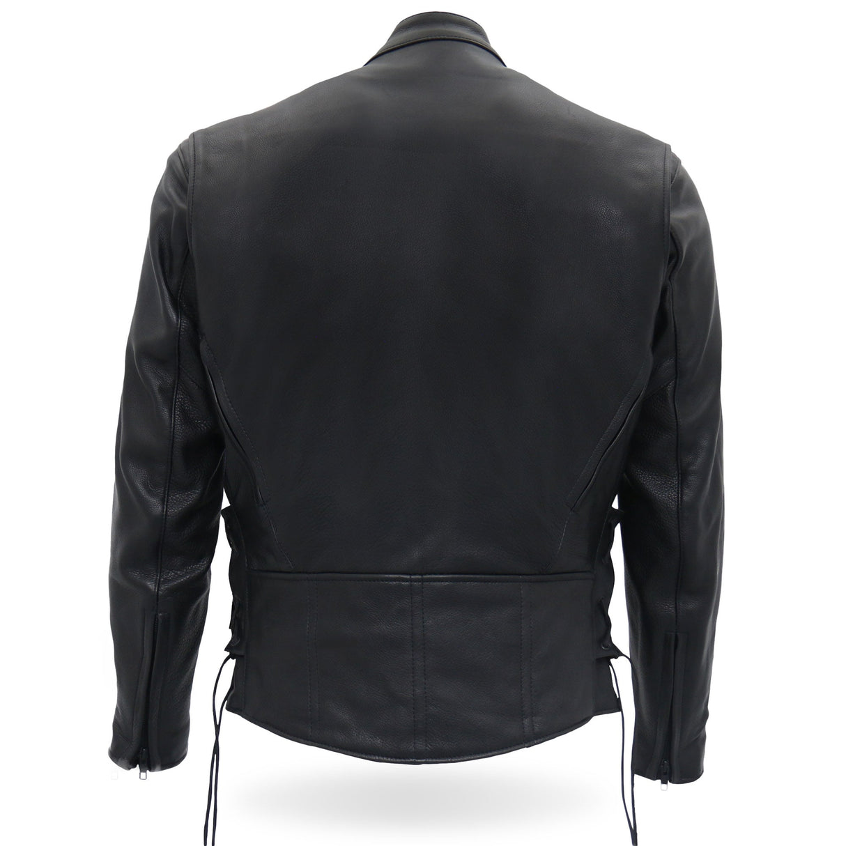 Made in the USA - Hot Leathers JKM5002 Men's Vented Premium Leather Biker Jacket with Side Lace