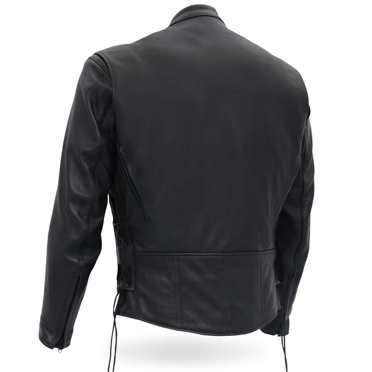 Made in the USA - Hot Leathers JKM5002 Men's Vented Premium Leather Biker Jacket with Side Lace