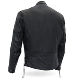Made in the USA - Hot Leathers JKM5002 Men's Vented Premium Leather Biker Jacket with Side Lace