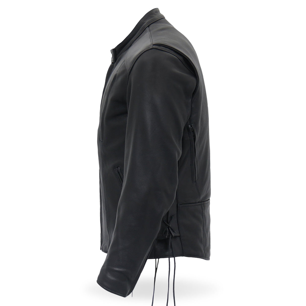 Made in the USA - Hot Leathers JKM5002 Men's Vented Premium Leather Biker Jacket with Side Lace