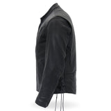 Made in the USA - Hot Leathers JKM5002 Men's Vented Premium Leather Biker Jacket with Side Lace