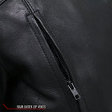 Made in the USA - Hot Leathers JKM5002 Men's Vented Premium Leather Biker Jacket with Side Lace